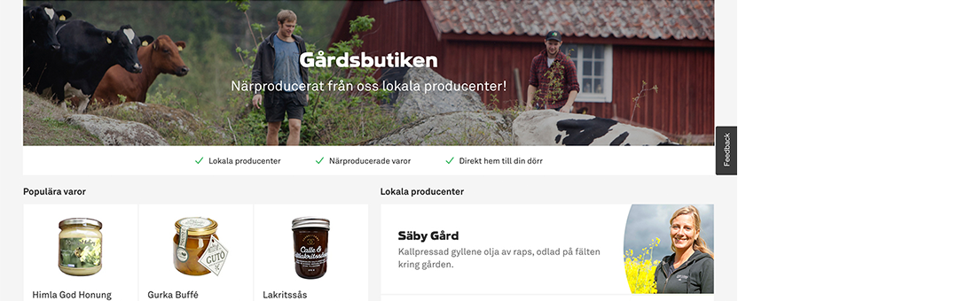 Coop är först ut i Sverige med att lansera en gårdsbutik online med närproducerade från lokala producenter.